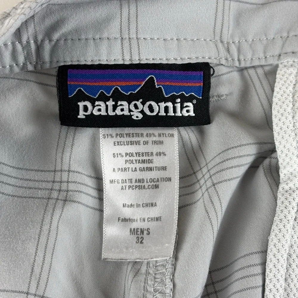 Patagonia Plaid Mens‎ Size 32 Button Fly Outdoor Polyester Blend Cienega Shorts